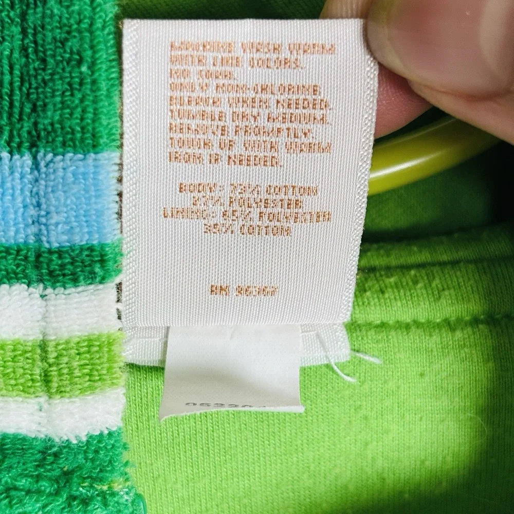 OshKosh Baby Terry Striped Fleece Jacket Jumper Light Green‎ Size XXL 12-18M
